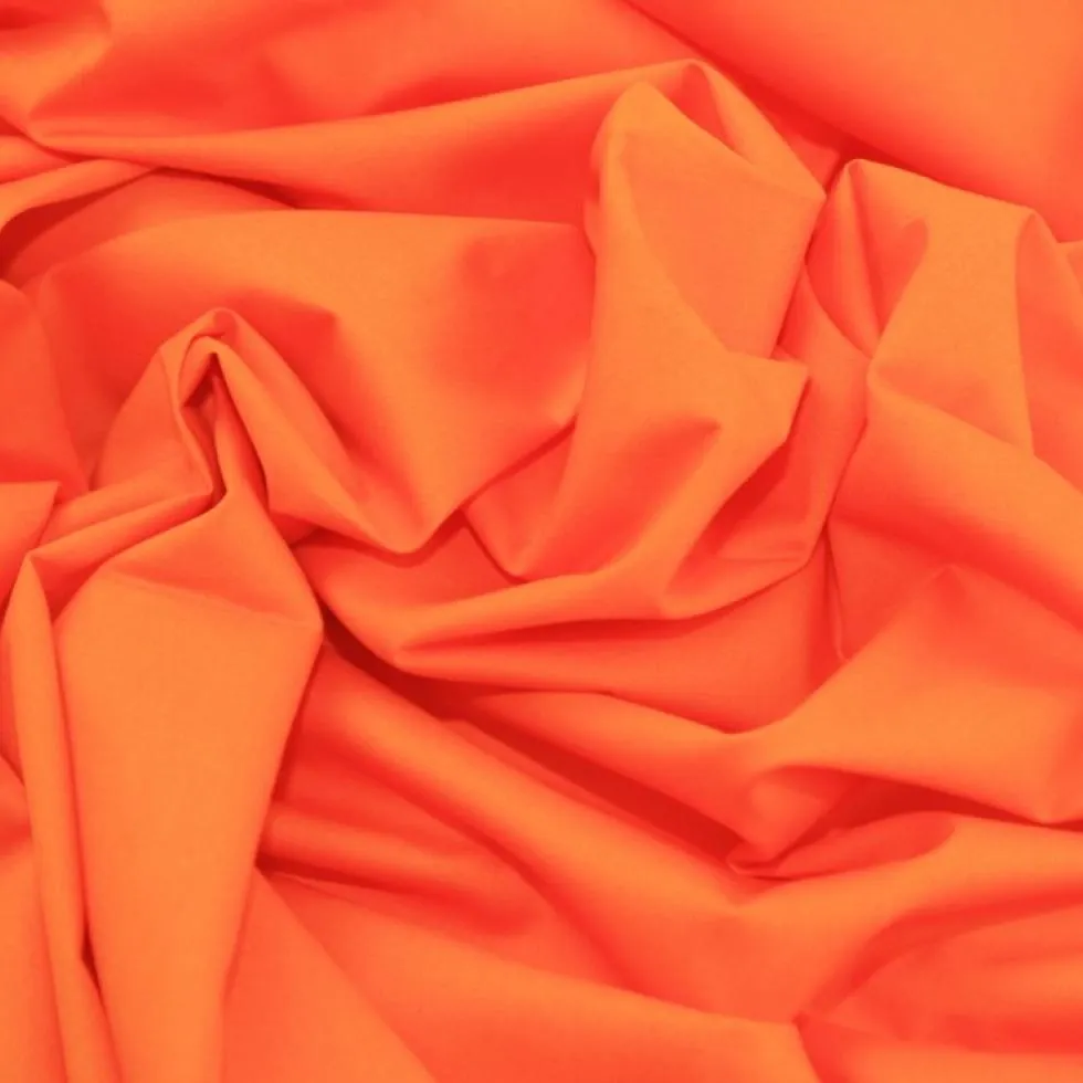 Orange Plain Rose & Hubble Cotton Poplin Fabric (Wholesale)