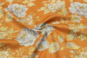 Orange Printed Spun Fabric