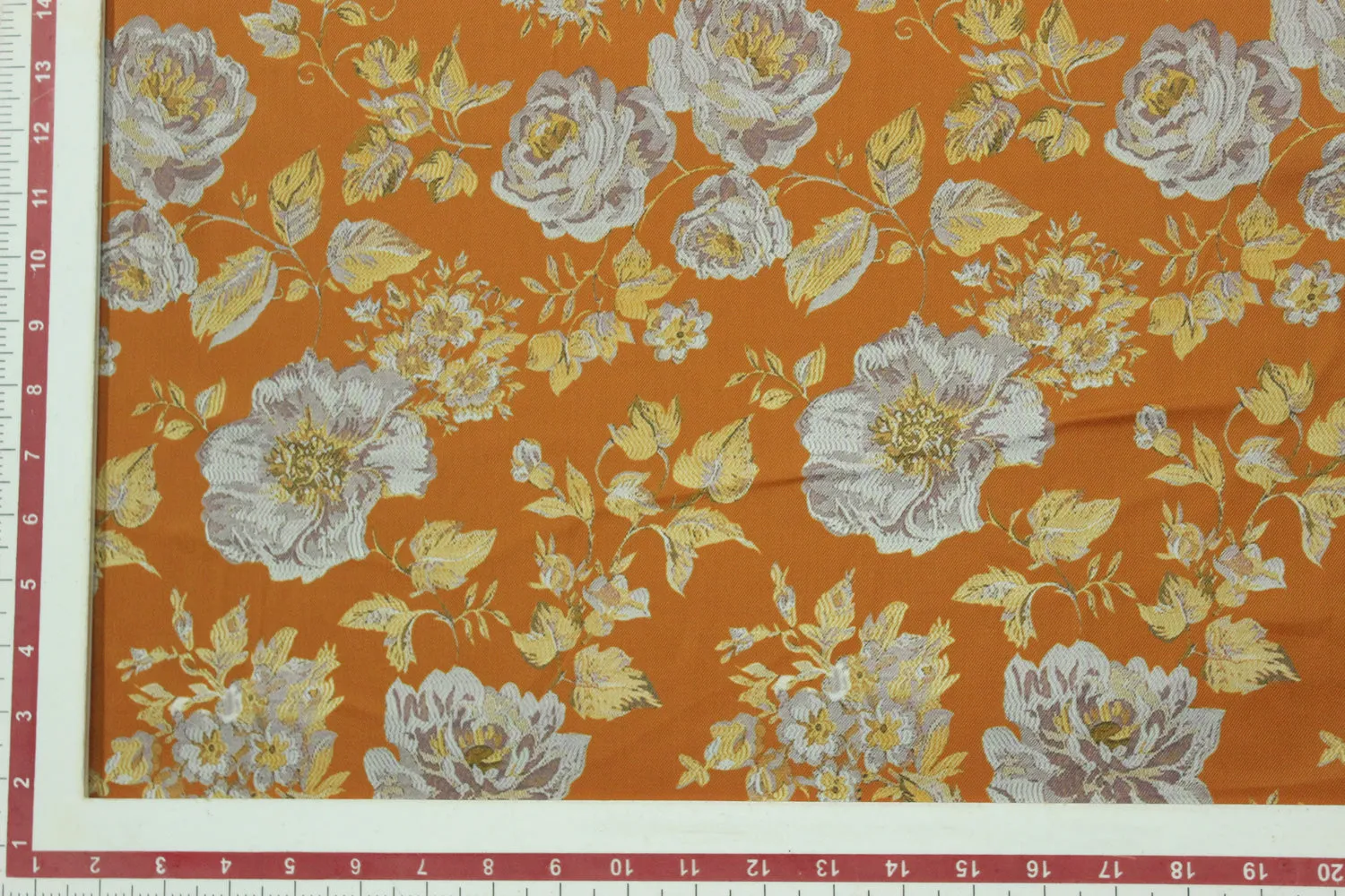 Orange Printed Spun Fabric