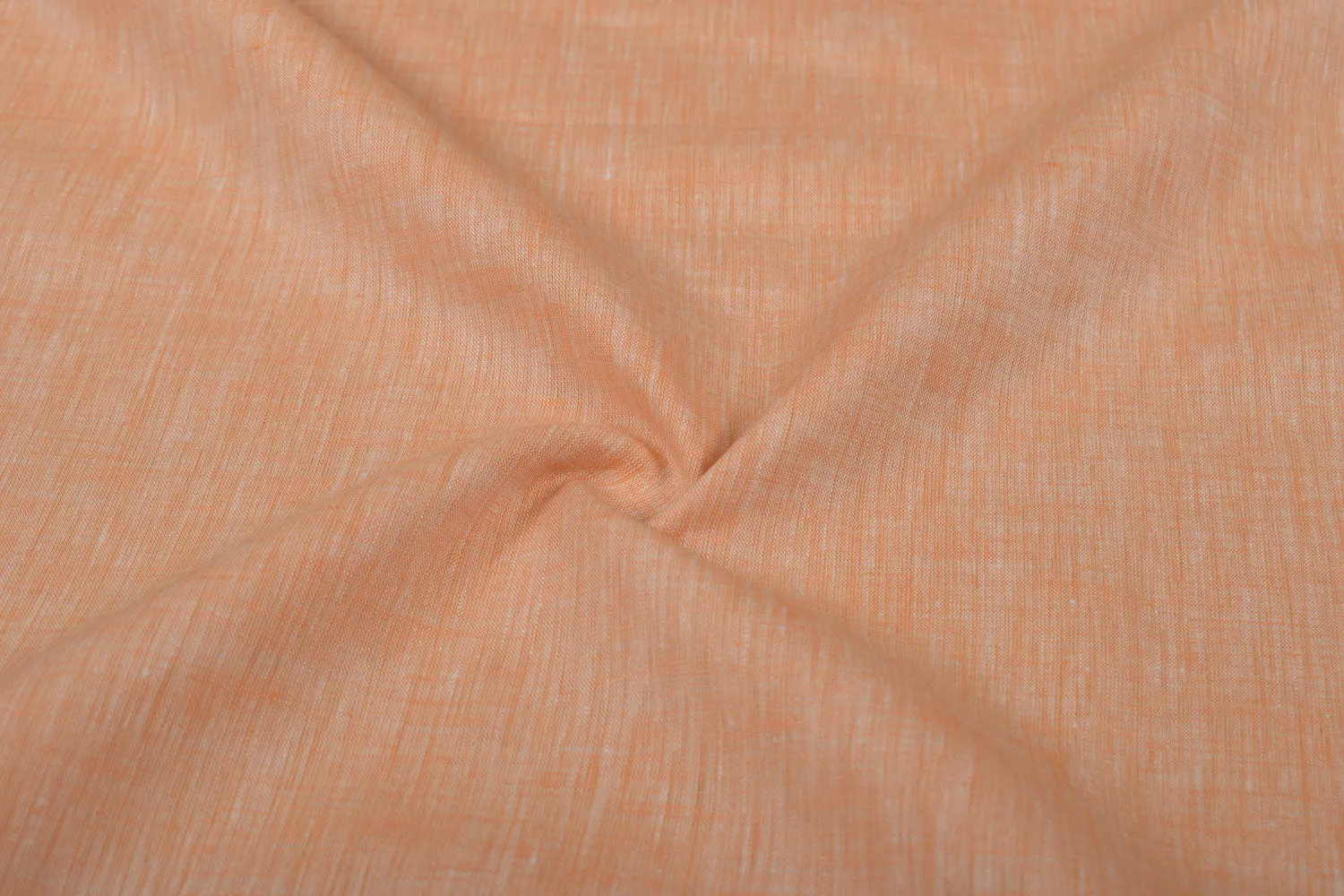 Pale Orange Plain Linen Chambray Fabric