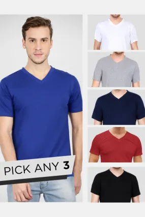 Pick Any 3 Plain V Neck T-shirts for Men