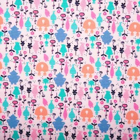 Printed Cotton Poplin - WOO HOO - Double trolls - Petal pink