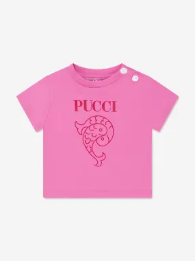 Pucci Baby Girls Fish Logo T-Shirt in Pink