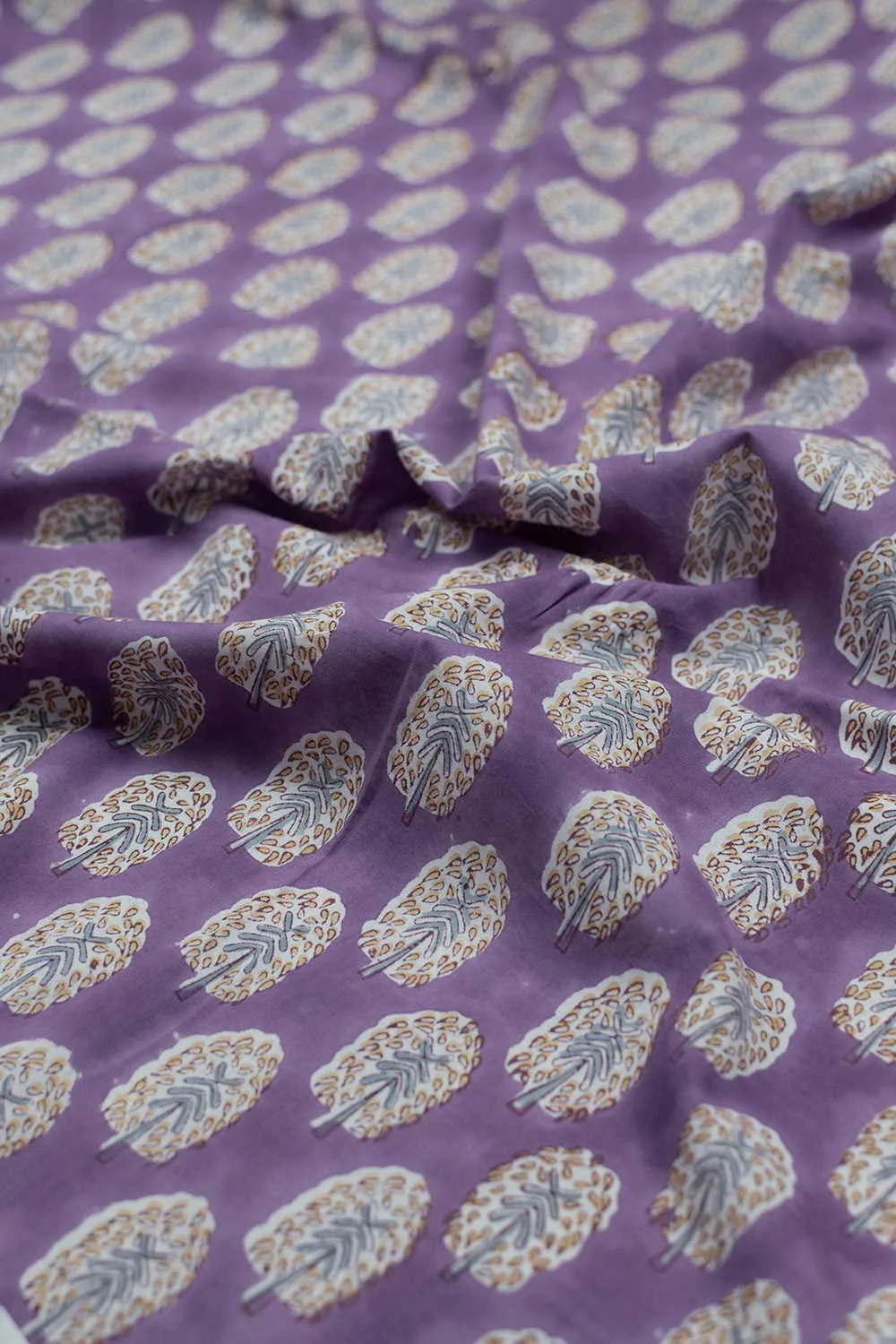 Purple Sanganeri Cotton Fabric