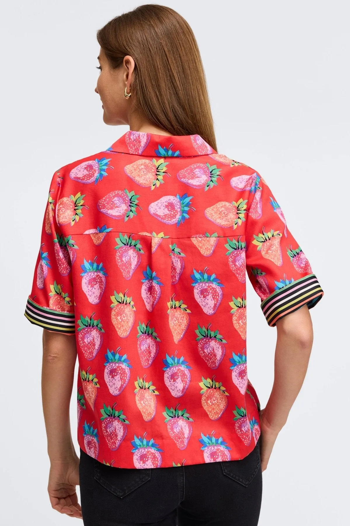 Quinn No Iron Strawberry Delight Camp Shirt