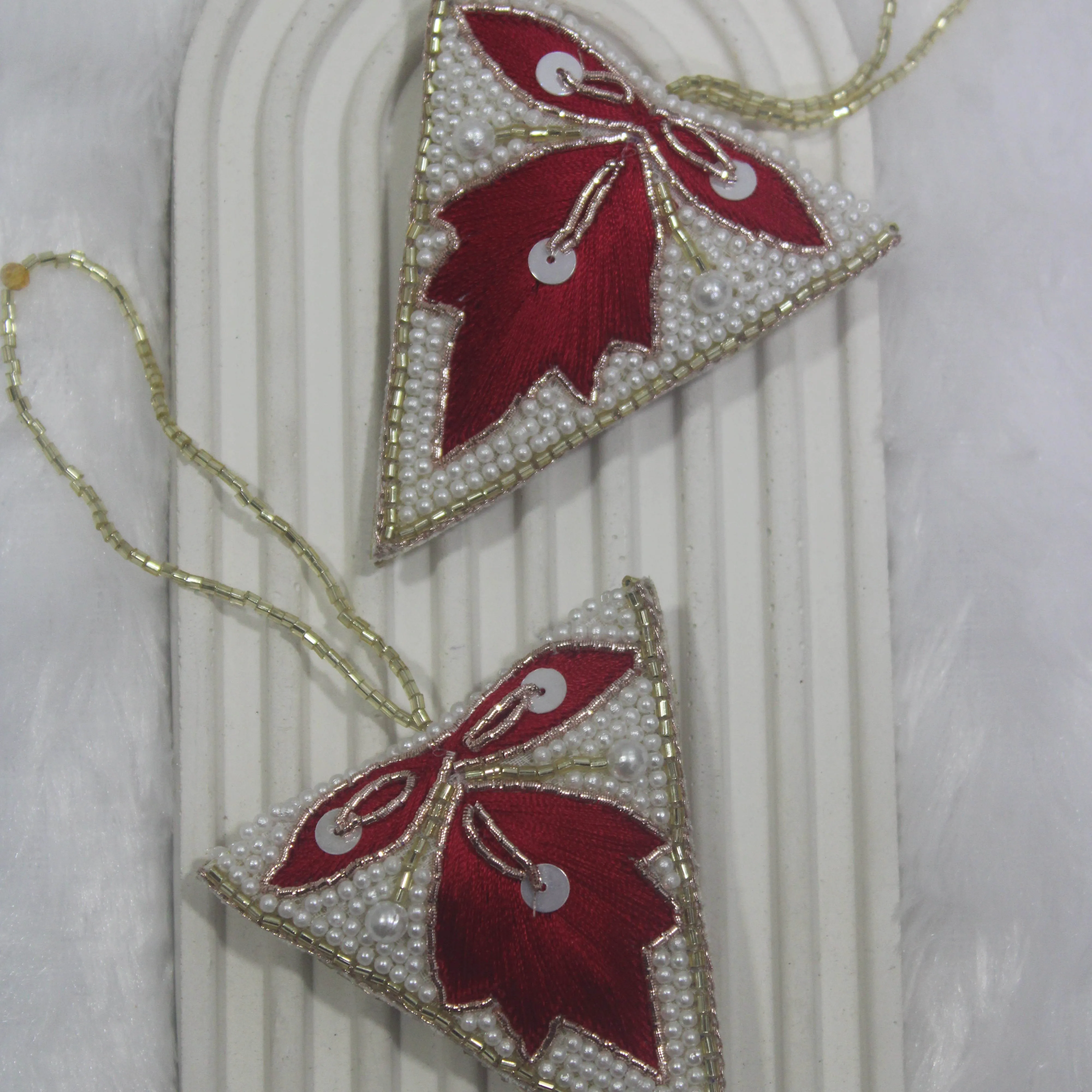 Red & White Handwork Assorted Latkan