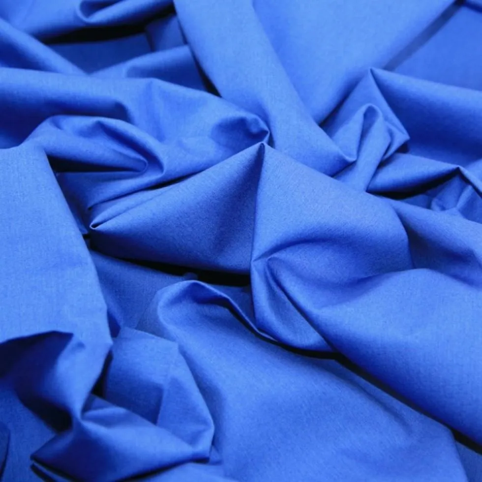 Royal Blue Plain Rose & Hubble Cotton Poplin Fabric (Wholesale)