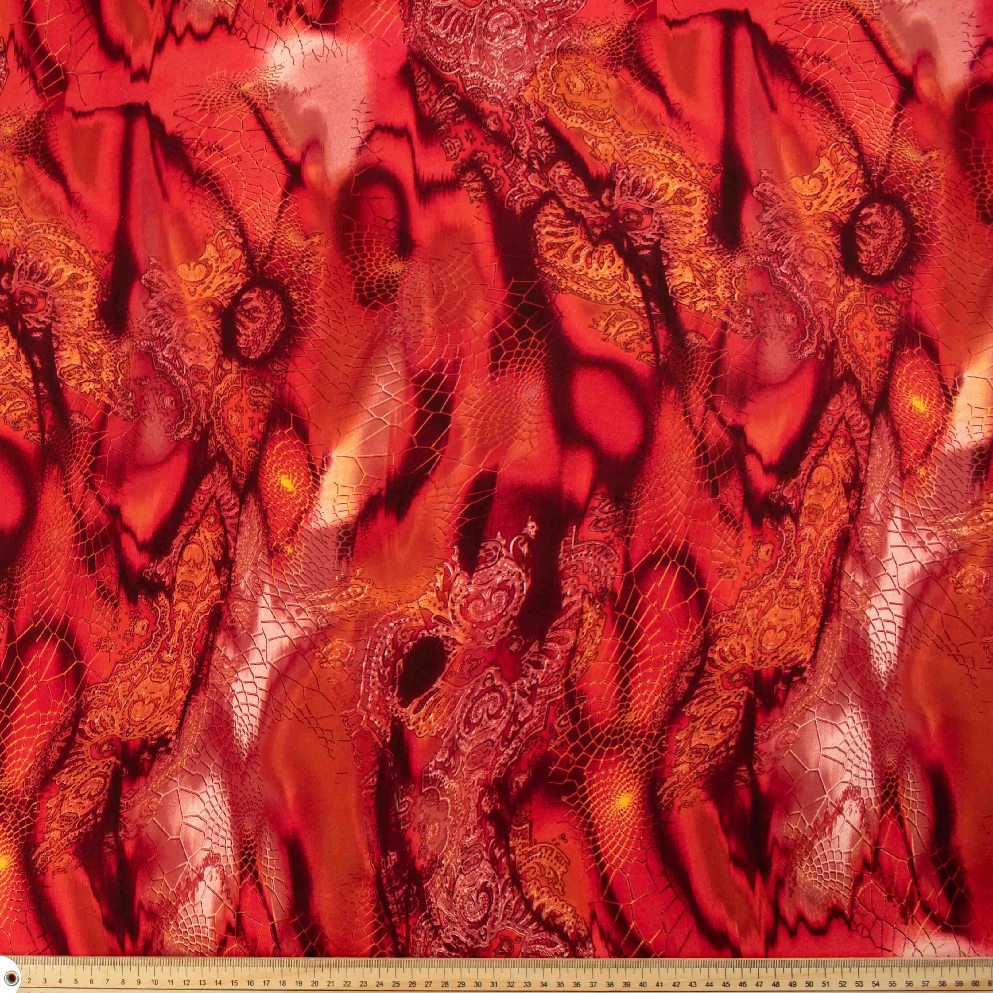 Sand Wash Prints Design-2 Red & Orange