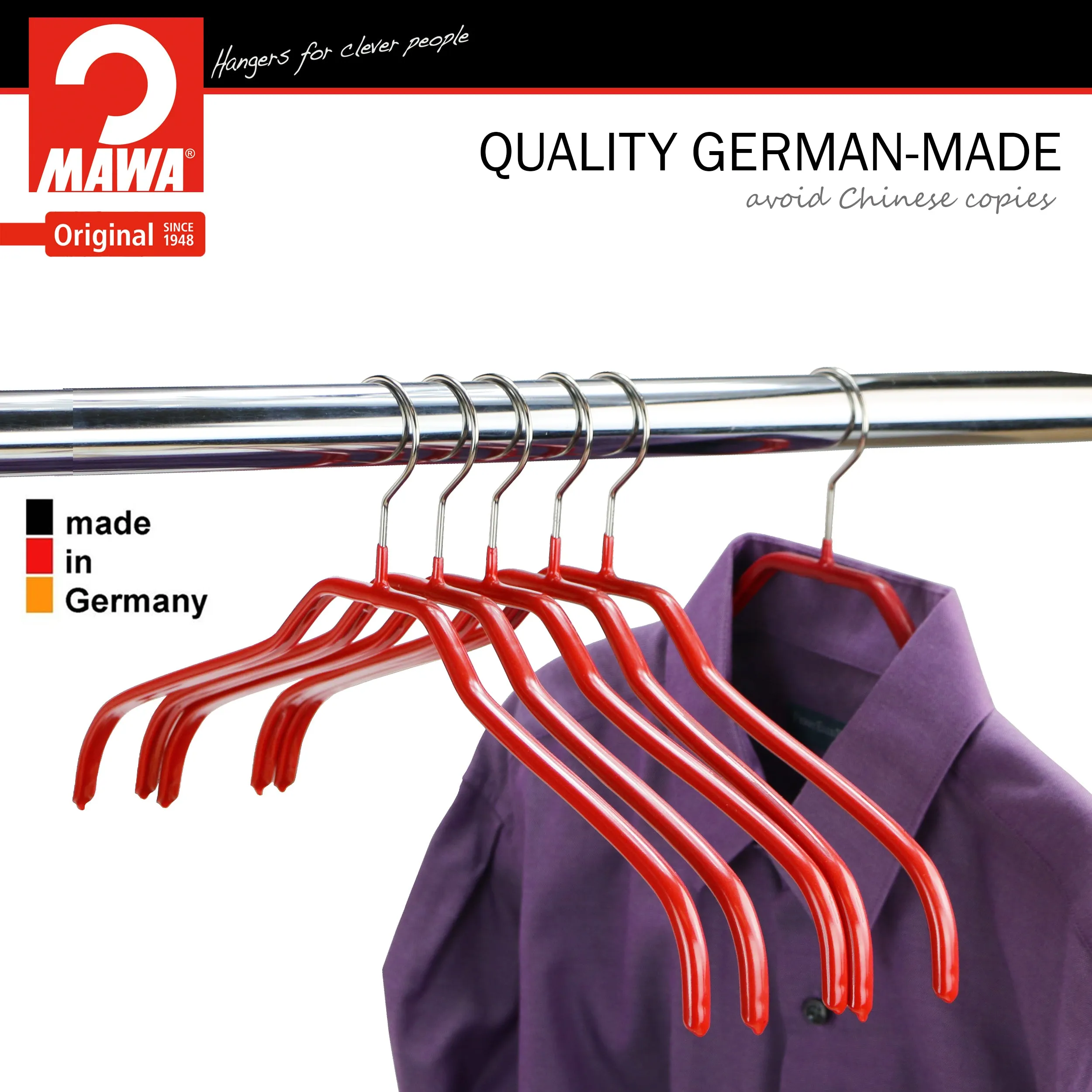 Silhouette Shirt Hanger, 41-F, New Red