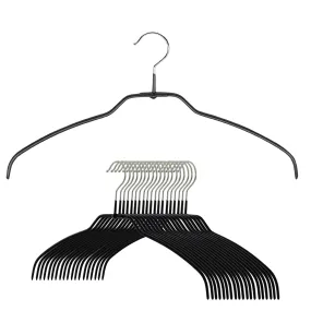 Silhouette Space-Saving Shirt Hanger, Narrow, 36FT, Black