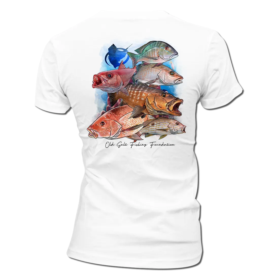 Snapper Frenzy Ladies Short Sleeve V-Neck Performance Shirt