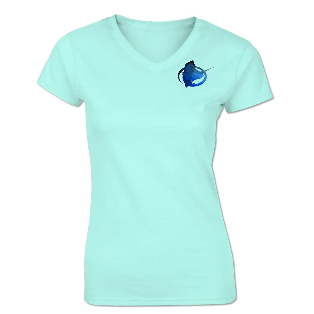 Snapper Frenzy Ladies Short Sleeve V-Neck Performance Shirt