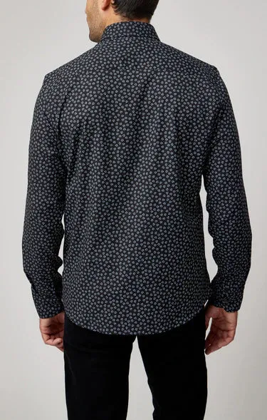 Stone Rose LS Black Ditsy Print Shirt