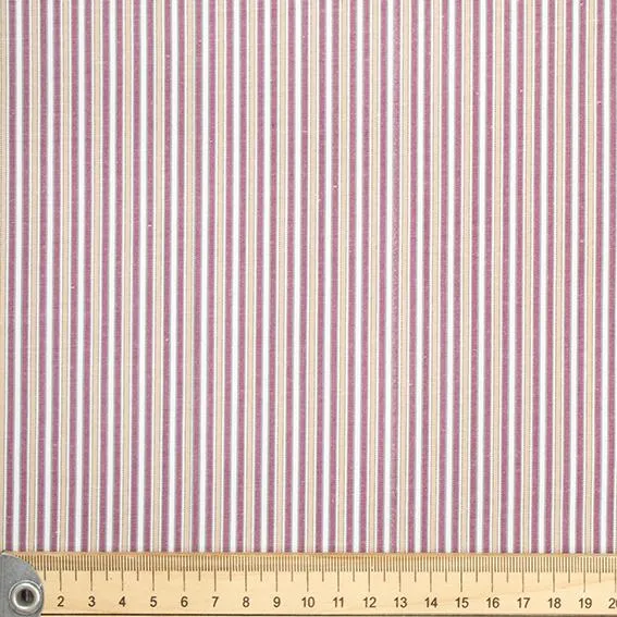 Stripe Shirting Design-51 Raspberry & Cream