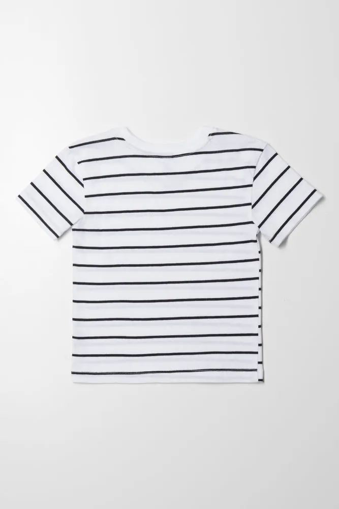 Stripe Short Sleeve T-Shirt Black And White