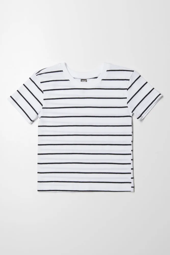 Stripe Short Sleeve T-Shirt Black And White