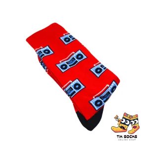 TikSocks|Fun Socks-Red Radio Socks