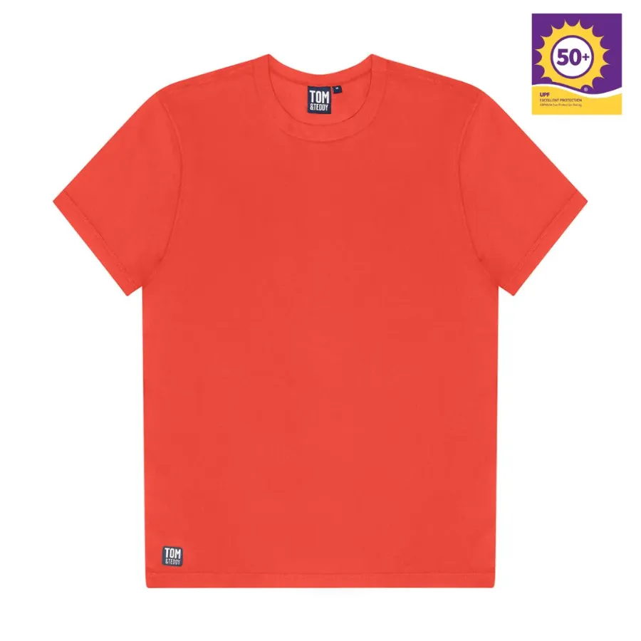 Tom & Teddy Mens Rash Tops Short Sleeves SRESS - Red