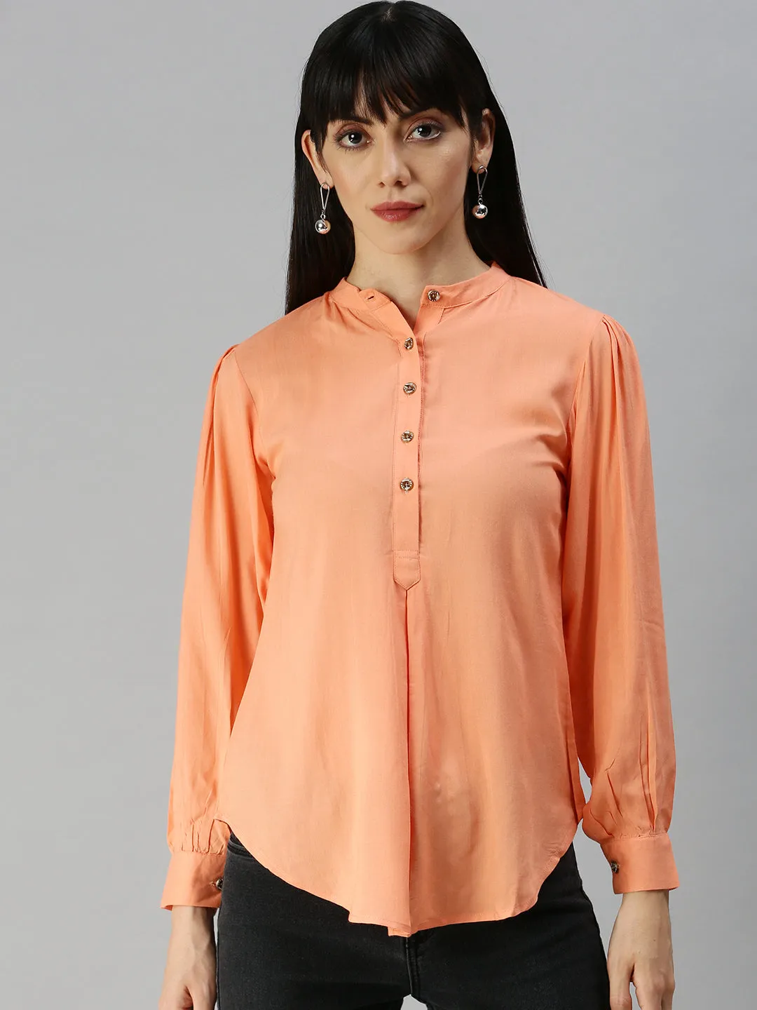 Women's Pink Solid Tops